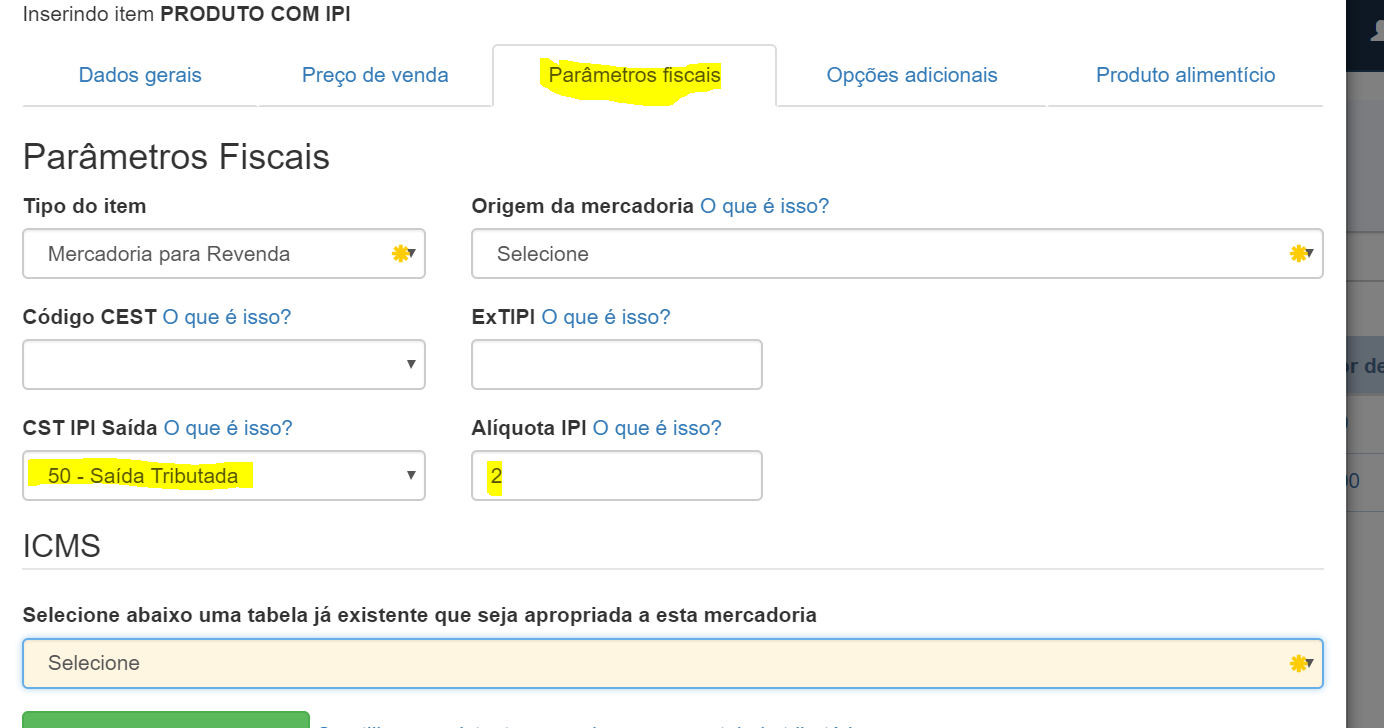 Wiki Ipi Cadastro Item