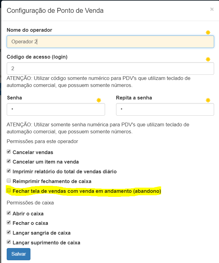 Wiki Operador Caixa Fecha Tela